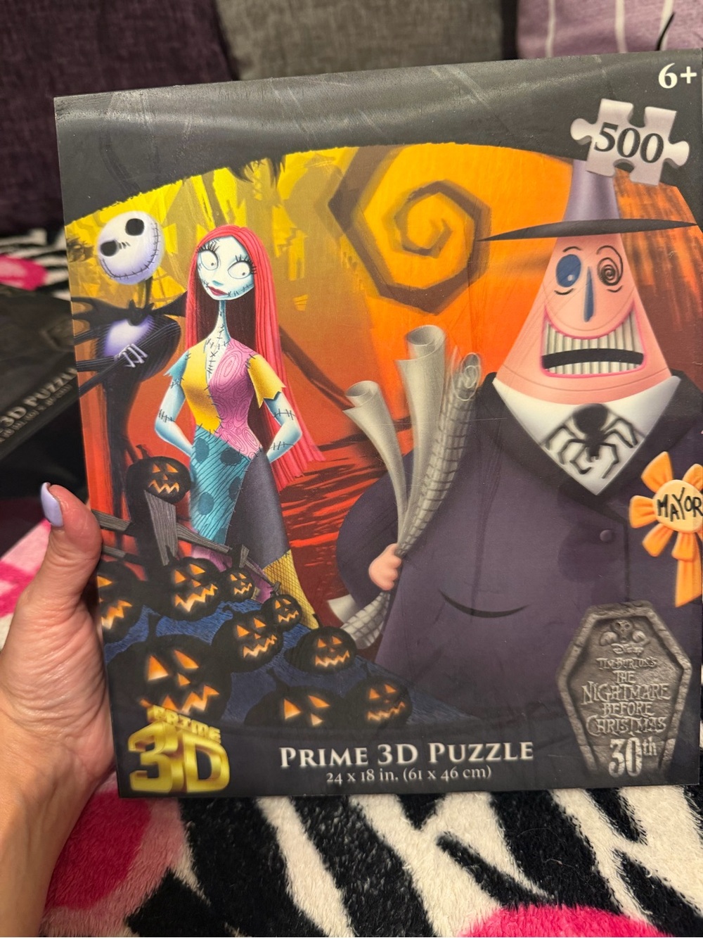 Disney The Nightmare Before Christmas 3D Puzzle - Colorful Jack & Sally Artwork